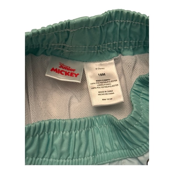 Mickey Mouse Surfing Old School Trunks  Light Blue and Yellow Size 18M Aulani - Picture 3 of 3